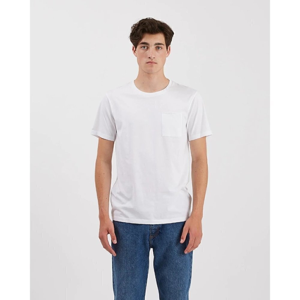 Minimum International Nowa White‎ Pocket Front Short Sleeve T-Shirt M